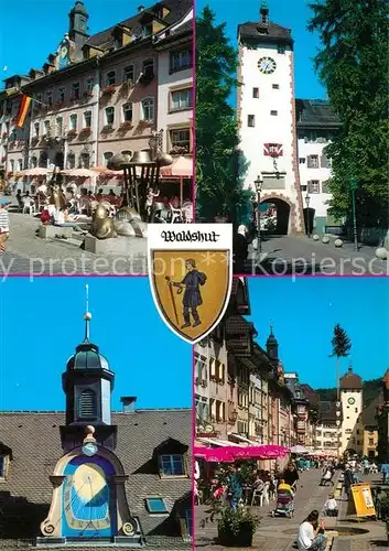 AK / Ansichtskarte Waldshut Tiengen Stadttor Rathausturm Marktplatz Waldshut Tiengen