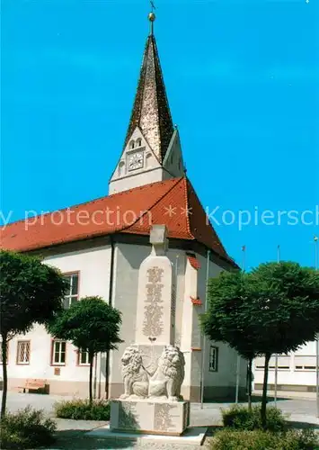 AK / Ansichtskarte Vohburg_Donau Andreaskirche Loewen Denkmal Vohburg Donau