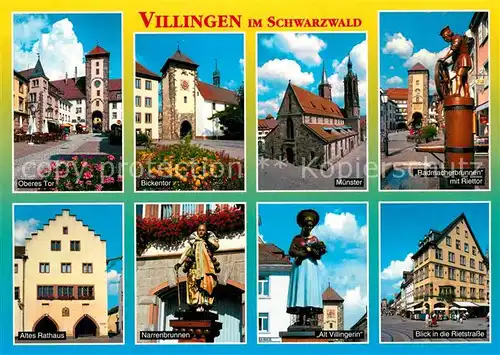 AK / Ansichtskarte Villingen Schwenningen Oberes Tor Bickentor Muenster Radmacherbrunnen Riettor Rathaus  Villingen Schwenningen