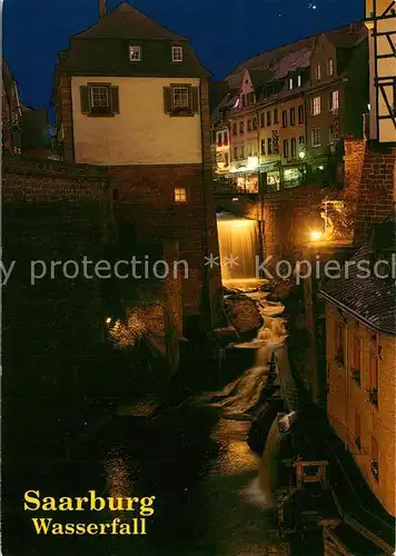 AK / Ansichtskarte Saarburg_Saar Wasserfall Nachtaufnahme Saarburg Saar