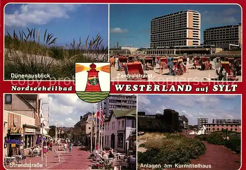 AK / Ansichtskarte Westerland_Sylt Duenen Strand Hotel Strandstrasse Anlagen am Kurmittelhaus Westerland_Sylt