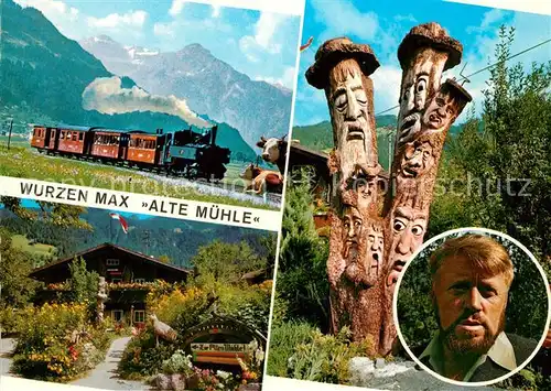 AK / Ansichtskarte Buehel_Zillertal Wurzen Max Studio Alte Muehle Holzschnitzereien Handwerk Dampflokomotive Zillertaler Alpen Buehel_Zillertal