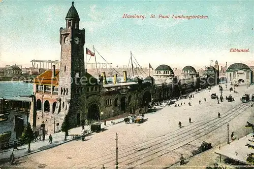 AK / Ansichtskarte Hamburg St Pauli Landungsbruecken Elbtunnel Hamburg