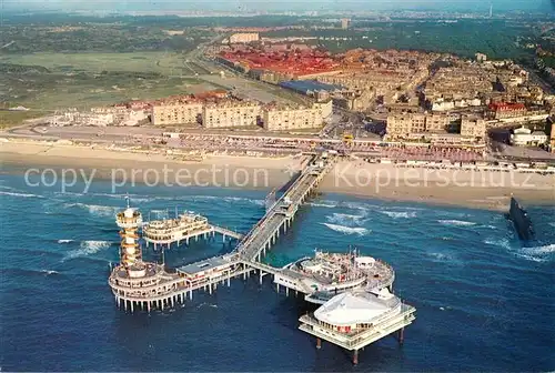 AK / Ansichtskarte Scheveningen Fliegeraufnahme mit Seebruecke Scheveningen