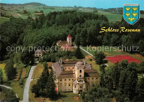 AK / Ansichtskarte Schloss Rosenau oesterr Freimaurer Museum Barockschloss Fliegeraufnahme Schloss Rosenau