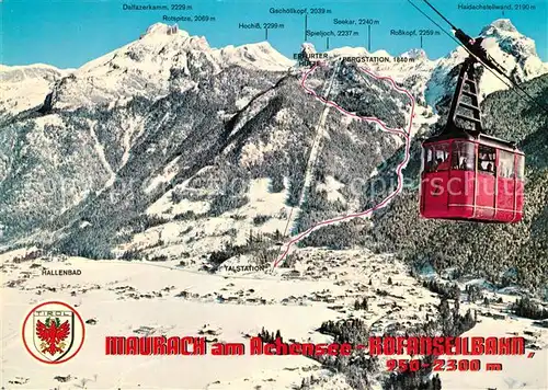 AK / Ansichtskarte Maurach_Achensee Panorama mit Sessel und Schleppliften Rofanseilbahn Fliegeraufnahme Maurach Achensee