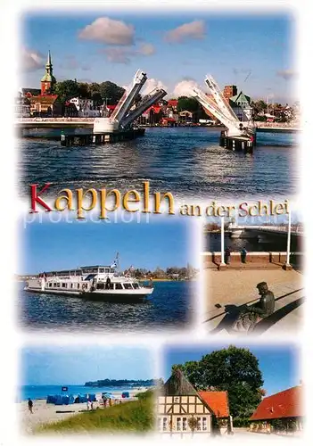 AK / Ansichtskarte Kappeln_Schlei Hebebruecke Faehrschiff Denkmal Kappeln_Schlei