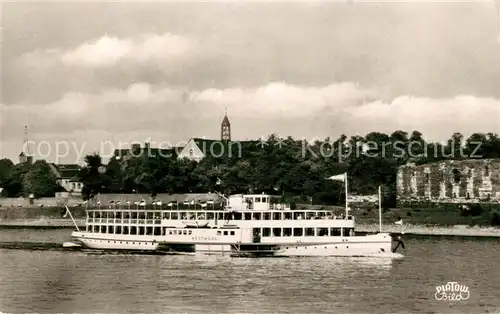 AK / Ansichtskarte Motorschiffe Westmark Duesseldorf Kaiserswerth Ruine Barbarossa Pfalz Motorschiffe