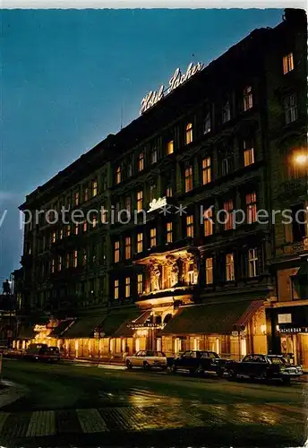 AK / Ansichtskarte Wien Hotel Sacher Nachtaufnahme Wien