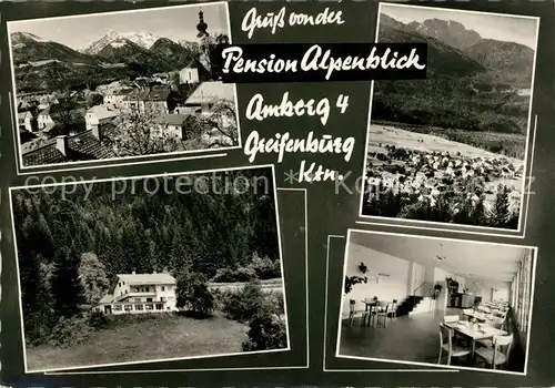 AK / Ansichtskarte Greifenburg Pension Alpenblick Speiseraum Panorama Greifenburg