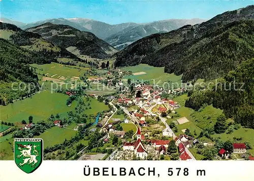 AK / Ansichtskarte uebelbach Luftkurort Wintersportplatz mit Gleinalpe Fliegeraufnahme uebelbach