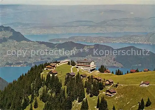 AK / Ansichtskarte Beckenried Klewenalp Berghotels Chalet Guggeregg Bahnrestaurant Vierwaldstaettersee Fliegeraufnahme Beckenried