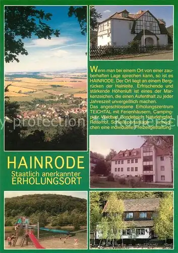 AK / Ansichtskarte Hainrode_Hainleite Panorama Schwimmbad Kurverwaltung Chronik Hainrode_Hainleite