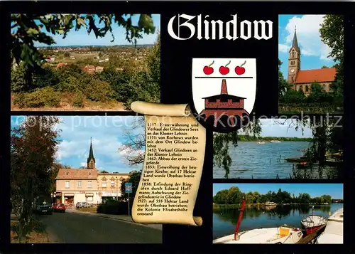 AK / Ansichtskarte Glindow Panorama Bootshafen Kirche See Chronik Glindow