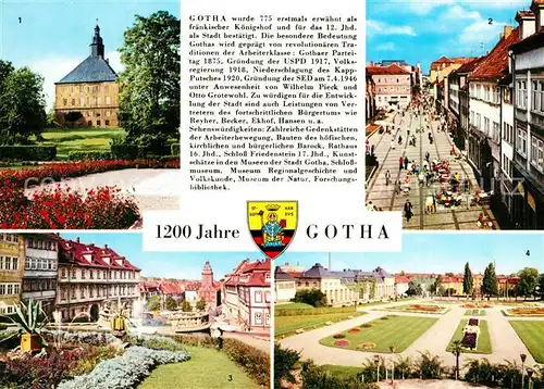 AK / Ansichtskarte Gotha_Thueringen Schloss Friedenstein Neumarkt Erfurter Strasse Wasserkunst Rathaus Gotha Thueringen