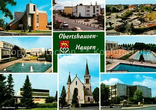 AK / Ansichtskarte Obertshausen Thomas Morus Kirche Rathaus St. Josef Obertshausen