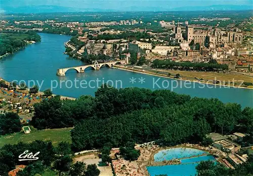 AK / Ansichtskarte Avignon_Vaucluse Fliegeraufnahme Notre Dame Bruecke Saint Benezet Avignon Vaucluse