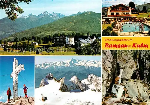 AK / Ansichtskarte Kulm_Ramsau Dachstein Gipfelkreuz Hohe Tauern Silberkarklamm Winter Kulm Ramsau