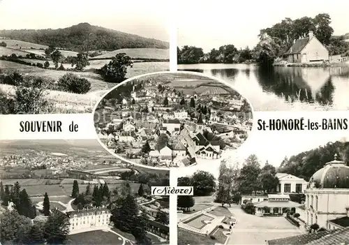 AK / Ansichtskarte Saint Honore les Bains Panorama les Thermes Etang du Seu Chateau vue aerienne Saint Honore les Bains