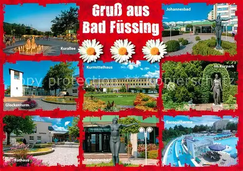 AK / Ansichtskarte Bad_Fuessing Kurallee Johannesbad Kurpark Glockenturm Europatherme Johannisbad Bad_Fuessing