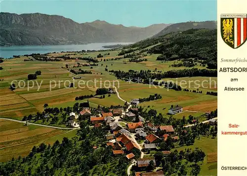 AK / Ansichtskarte Abtsdorf_Attersee Sommerfrische Alpenpanorama Fliegeraufnahme 