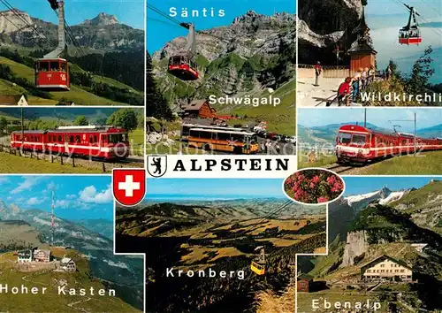 AK / Ansichtskarte Appenzell_IR Appenzeller Bahnen Saentis Schwaegalp Wildkirchli Kronberg Ebenalp Appenzell IR