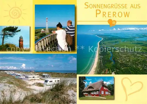 AK / Ansichtskarte Prerow_Ostseebad Leuchtturm Fliegeraufnahme Campingplatz  Prerow_Ostseebad