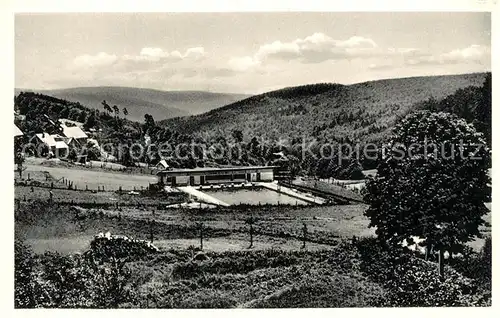 AK / Ansichtskarte Vielbrunn Freibad Landschaftspanorama Odenwald Vielbrunn