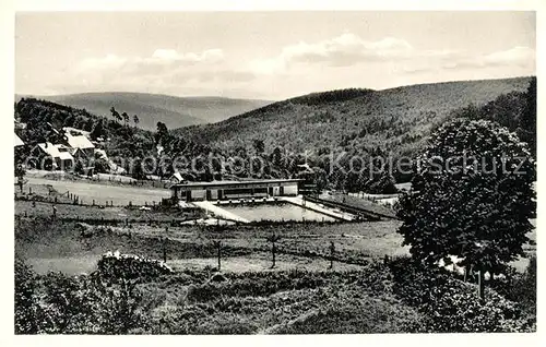 AK / Ansichtskarte Vielbrunn Freibad Landschaftspanorama Odenwald Vielbrunn