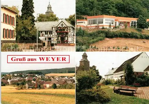 AK / Ansichtskarte Weyer_Taunus Fachwerkhaus Kirche Panorama Weyer Taunus