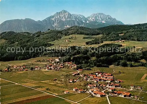 AK / Ansichtskarte Ainring Panorama Blick zum Staufen und Zwiesel Chiemgauer Alpen Fliegeraufnahme Ainring