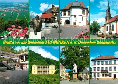 AK / Ansichtskarte Edenkoben Friedensdenkmal Kirche Rathaus Denkmal  Edenkoben