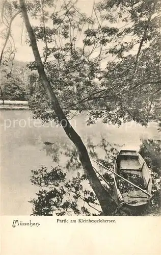 AK / Ansichtskarte Muenchen Partie am Kleinhesselohersee Muenchen