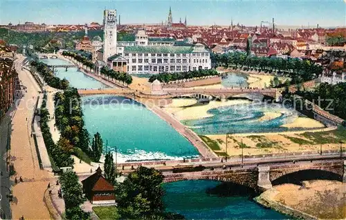 AK / Ansichtskarte Muenchen Partie an der Isar mit Deutschem Museum Muenchen