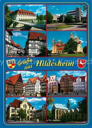 AK / Ansichtskarte Hildesheim Magdalenenkloster Universitaet Sankt Michaelis Marktplatz  Hildesheim