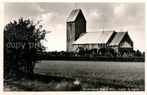 AK / Ansichtskarte Wyk_Foehr Kirche Sankt Nicolai Foehr