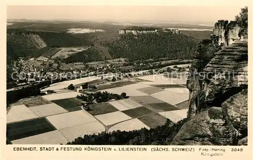 AK / Ansichtskarte Ebenheit Stadt und Festung Koenigstein vom Lilienstein Ebenheit