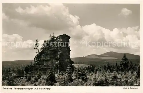 AK / Ansichtskarte Schierke_Harz Feuersteinklippen mit Wurmberg Schierke Harz