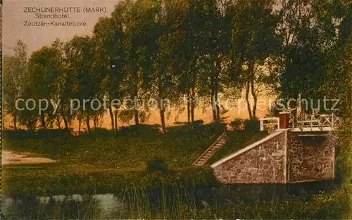 AK / Ansichtskarte Zechlinerhuette Strandhotel Zootzen Kanalbruecke Zechlinerhuette