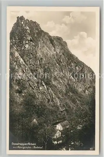 AK / Ansichtskarte Bodetal_Harz Rosstrappenfelsen mit Koenigsruhe Bodetal Harz