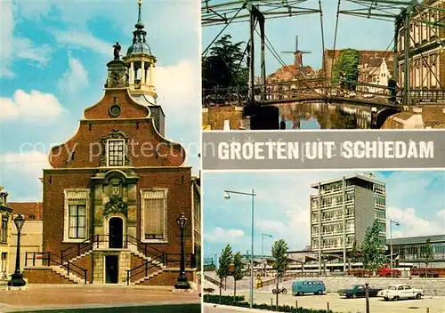 AK / Ansichtskarte Schiedam Altes Stadthaus Zugbruecke Hochhaus Schiedam