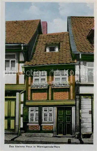 AK / Ansichtskarte Wernigerode_Harz Kleinstes Haus Wernigerode Harz