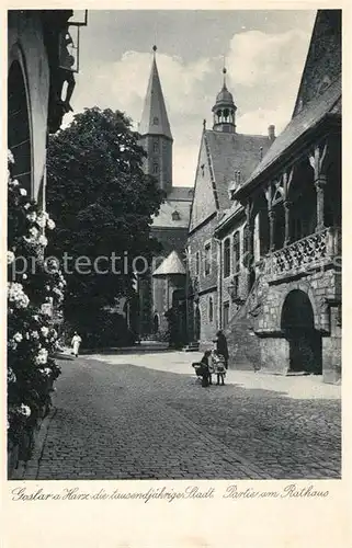 AK / Ansichtskarte Goslar Partie am Rathaus Goslar