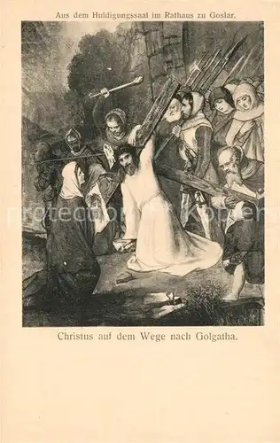 AK / Ansichtskarte Goslar Aus dem Huldigungssaal im Rathaus Gemaelde Christus auf dem Wege nach Golgatha Goslar