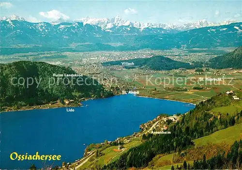 AK / Ansichtskarte Ossiachersee mit Julische und Karnische Alpen Fliegeraufnahme Ossiachersee