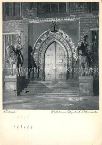 AK / Ansichtskarte Bremen Ritter am Ostportal des Rathauses Bremen