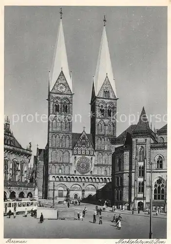 AK / Ansichtskarte Bremen Marktplatz mit Dom Bremen