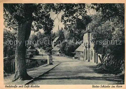 AK / Ansichtskarte Schierke_Harz Dorfstrasse mit Cafe Winkler Schierke Harz