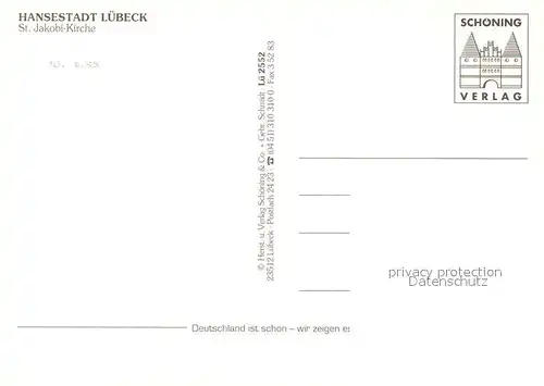 AK / Ansichtskarte Luebeck Sankt Jakobi Luebeck