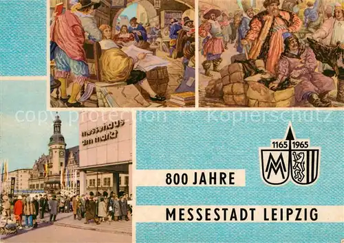 AK / Ansichtskarte Leipzig 800 Jahre Messestadt Messehaus am Markt Buchmesse Katalog Leipzig